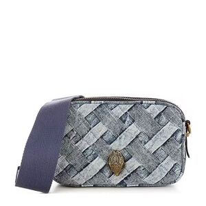 Kurt Geiger London Kensington Dual Zip Denim Camera Crossbody Bag